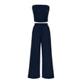 thumbnail image 1 of Conjunto Coordinado PRETTYGARDEN Top Tubo de Punto Acanalado y Pantalones Navy M, 1 of 7
