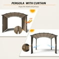 thumbnail image 5 of EAGLE PEAK 11 x 11 Ft. Outdoor Steel Arched Pergola with Shade top and Curtain, 5 of 7