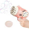 thumbnail image 1 of Máquina de burbujas de 23 agujeros, máquina de burbujas para niños, pistola de juguete para hacer burbujas, mini ventilador de mano, máquina de burbujas para fiestas, regalo de cumpleaños, niños de 4 JFHHH pequeña, 1 of 5