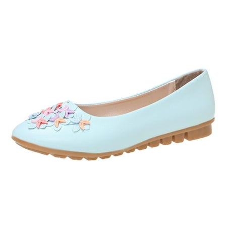 

TAIAOJING Women Casual Spring Summer Casual Low Heel Soft Sole Comfortable Flower Flat Lightweight Fashion Shoes Zapatos