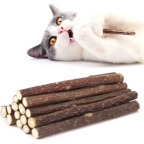 20 Pcs Silvervine Sticks for Cats, Natural Catnip Sticks Matatabi Chew Sticks Cat Chew Toys Kitten Teething Toy for Kitten Teeth