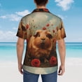 thumbnail image 4 of Pofeuu Rose Cute Guinea Pig Print Hawaiian Shirt for Men Sleeves Casual Button Down Summer Beach Dress Shirts T-Shirts,, 4 of 7