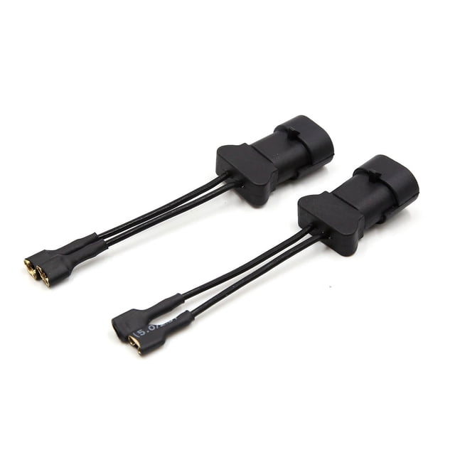 2Pcs Hembra Conector de Claxon Adaptador Plástico Negro Cable de Bocina para Coche