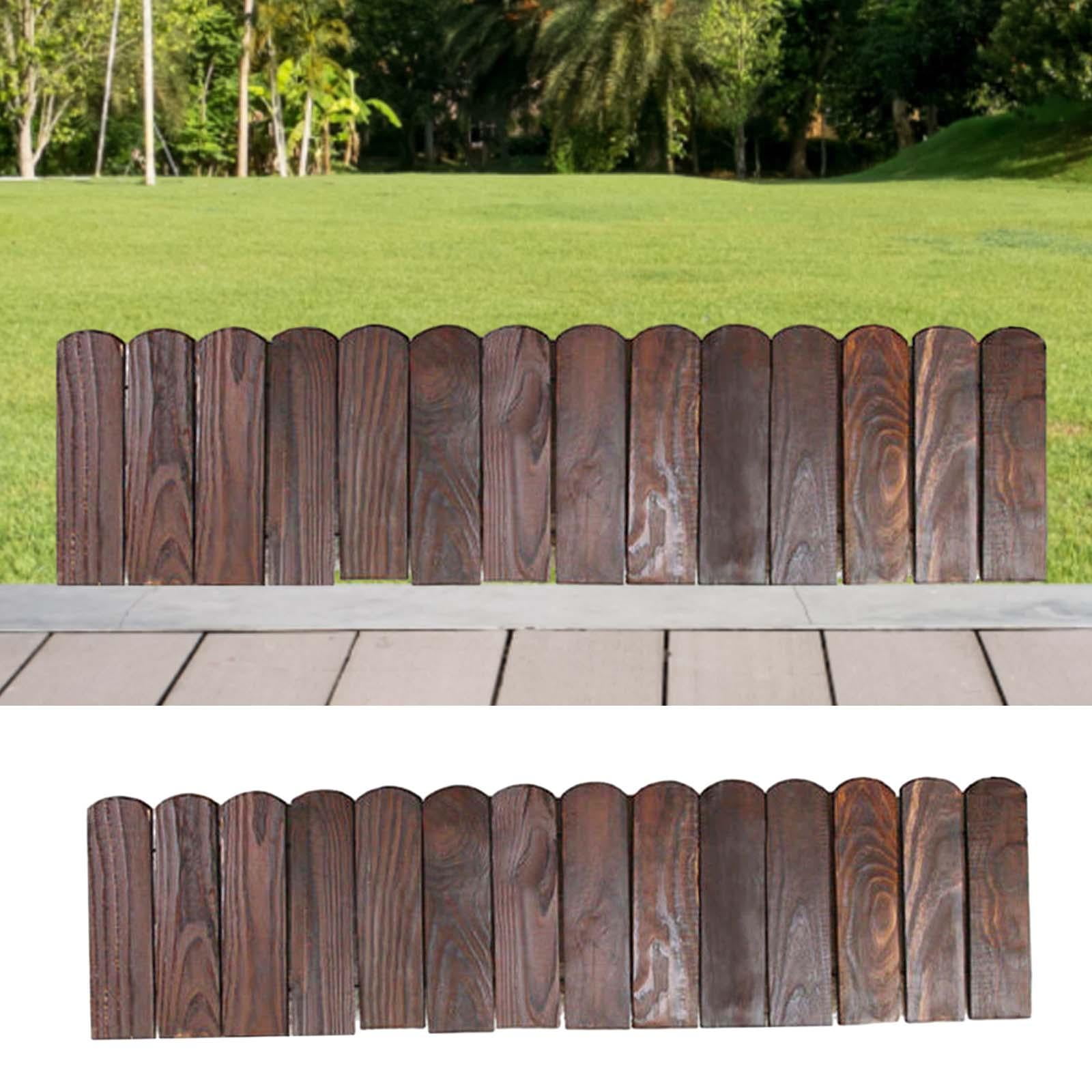 simhoa Decorative Garden Fence Garden Edging Border Detachable Landscape Border Landscape Decor Gardens Fencing Wooden for Flower Bed Flat