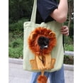 thumbnail image 4 of Pet Canvas Shoulder Carrying Bag, Cute Lion-Shaped Pet Canvas Shoulder Bag Cat Carrier, Portable Cats Small Pet Canvas Tote Chest Bag, Pet Carrier for Small Dogs and Cats Pet Supplies, 4 of 9