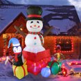 thumbnail image 1 of Christmas Inflatables Outdoor Decorations 50% off Clearance, 6.2FT Inflatable Snowman With Rotating RGB LED Lights Christmas Blow Up Yard Decorations With Penguin For Xmas Party, 1 of 7
