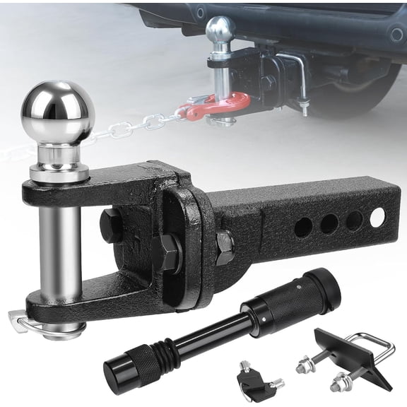 HUANG Trailer Hitch Ball Mount with 2" Ball, 8000 LB GTW, Fits 2" Receiver for Trucks/SUV/Van