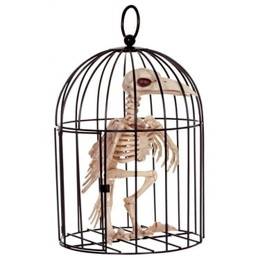 Crazy Bonez Skeleton Crow in Cage
