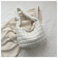 thumbnail image 4 of Xfvqtps Womens Shoulder Bag Puffy Cotton Clouds Pleated Lattice Large Capacity One Shoulder Armpit Personalized Lightweight Handbag White, 4 of 4