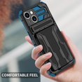 thumbnail image 5 of Case for iPhone 15 Plus,Military Grade [Built-in Kickstand] with Card Holder Dual-Layer Design Heavy Duty TPU+PC Shockproof Protection Phone Case for iPhone 15 Plus,6.7 inch (Blue), 5 of 10