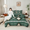 thumbnail image 4 of Homewish Green Aztec Queen Comforter Set, Bohemian Geometric Bedding Sets, Rustic Lodge Cabin Farmhouse Bedding Comforter Set, Ultra Soft Home Decor, 4 of 8