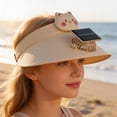 thumbnail image 1 of CaiYueKe Cute Animation Sun Visor Hat with Built In Solar Powered Fan, Wide Brim Sun Protection Hat, Adjustable Outdoor Hat for Adults, Beach Hiking Gardening Hat, UV Protection Cooling Hat, 1 of 7