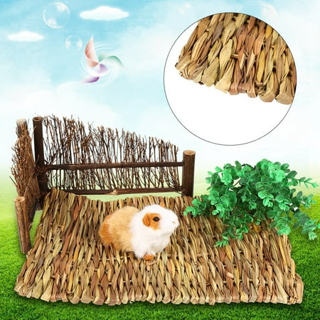 Yosoo 2sizes Small Pet Animal Hamster Hand Woven Grass Mat Rabbit