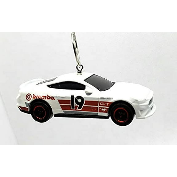 Christmas Ornament for 2019 Ford Mustang Coupe White Red