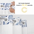 thumbnail image 2 of No Hook Shower Curtain with Snap in Liner, Navy Blue Starfish Conch Shell Seamless Waterproof Bath Curtain Double Layers with See Through Top Window, Summer Ocean Bubbles Shower Curtains 36x72in, 2 of 9