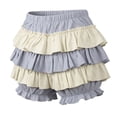 thumbnail image 4 of Wxolcjlv Womens Color Block Tiered Skort Elastic Waist Loose Fit Silhouette Kawaii Daily Skorts, 4 of 4