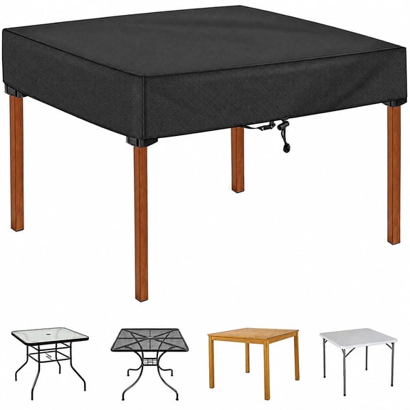 Rectangular Outdoor Table Covers Waterproof, Windproof Patio Table Cover, Heavy Duty Outside Dining Table Cover for Outdoor Furniture