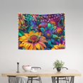 thumbnail image 2 of Uemuo Psychedelic Sunflowers Printed 29x37 Inch Tapestry Wall Hanging – Lightweight & Durable – Perfect for Dorm Decor, Beach Throw, Sofa Cover, Tablecloth, 2 of 8