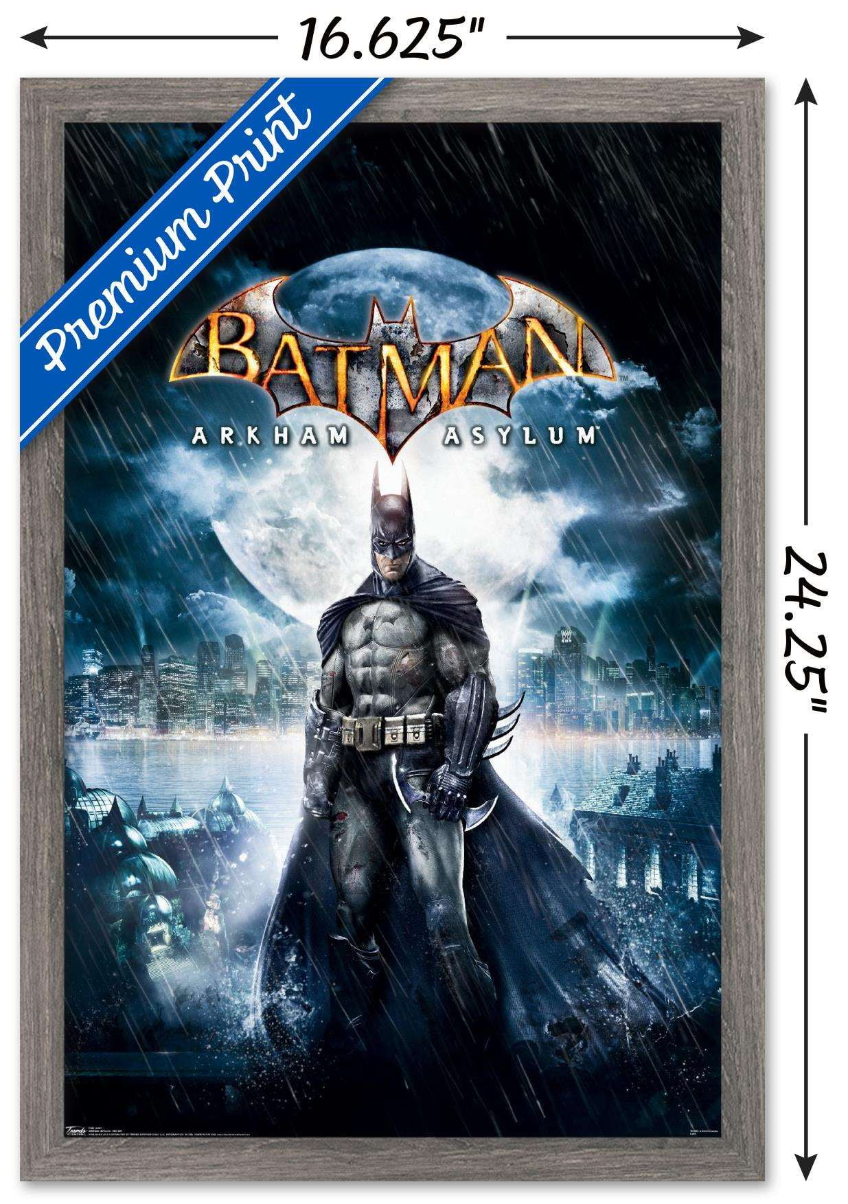 DC Comics Video Game - Arkham Asylum - Key Art Wall Poster, 14.725" x 22.375", Framed