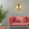 thumbnail image 3 of European Style Iron Floral Clock, Battery Operated, Quiet, Easy to Read, for Home and Office (Golden), 3 of 4