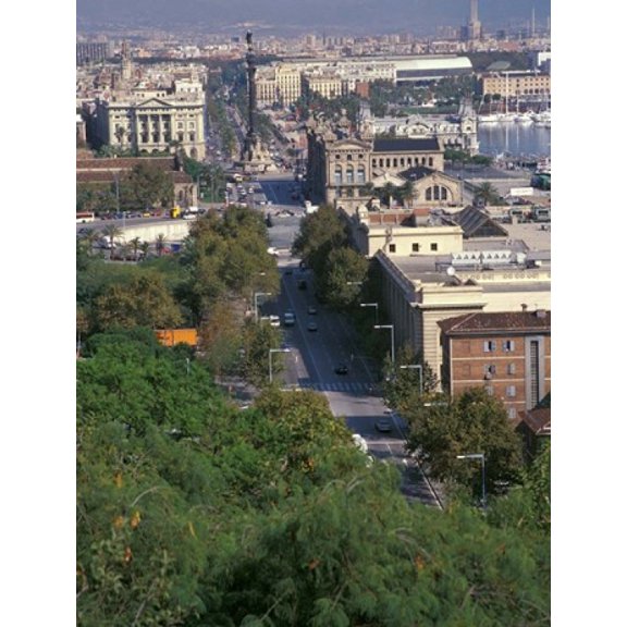 City View Barcelona Spain Canvas Art - Michele Westmorland  DanitaDelimont (24 x 32)
