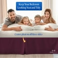 thumbnail image 5 of HNB Store Pleated Bed Skirt Easy Fit 18" in Drop | Microfiber | Short King Size Bedskirt | Wine, 5 of 8