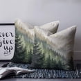 thumbnail image 2 of 20x20 Pillow Covers Set of 2, Mountains Throw Pillow Covers Decorative Couch Cushion Case, Watercolor Forest Nature Pine Trees Landscape Microfiber Square Pillowcases for Bedroom Car Living Room, 2 of 7