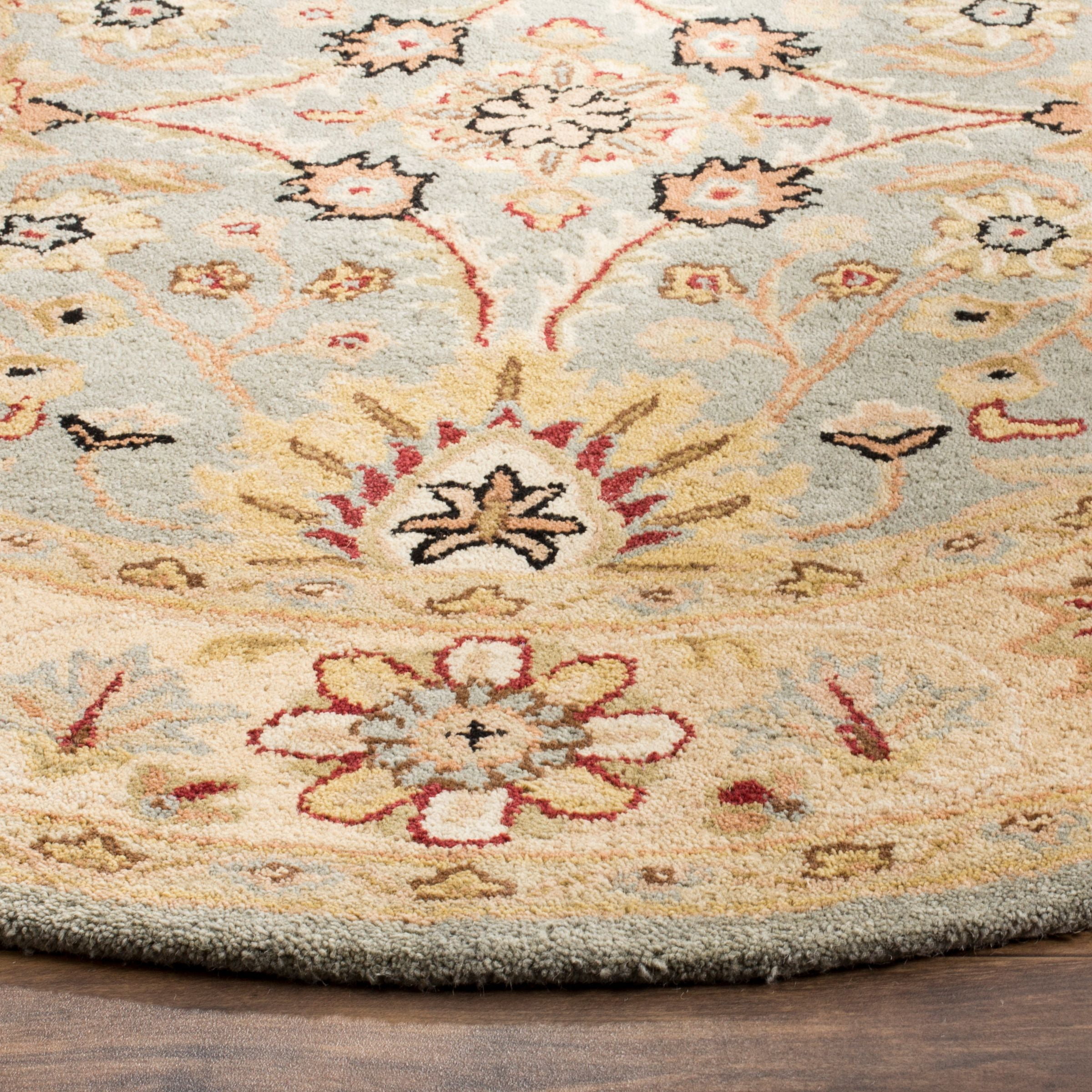 SAFAVIEH Antiquity Beaumont Oriental Area Rug, Light Blue/Ivory, 3'6" x 3'6" Round