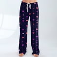 thumbnail image 5 of Hearthz Valentines Pajama Pants for Women Love Heart Graphic Womens Pajama Pants Drawstring Wide Leg Holidays Sleeping Pants Women, 5 of 7