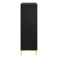 thumbnail image 4 of Lif 50 Inch Modern 5 Drawer Tall Dresser Chest, Gold Accents, Smooth Black, 4 of 5