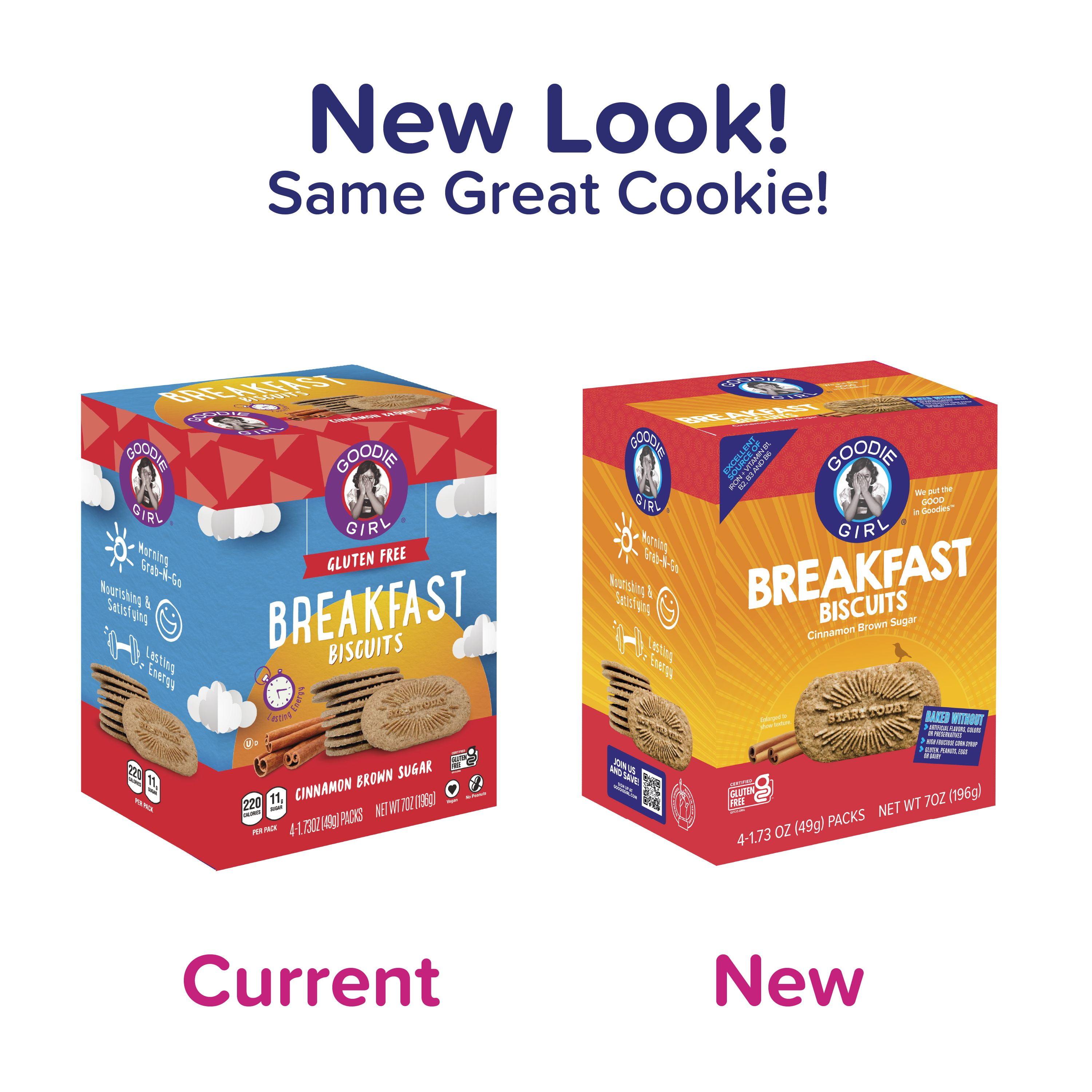 (2 pack) Goodie Girl Cinnamon Brown Sugar Breakfast Biscuits, Shelf Stable, 1.73 oz, 3 Per Pack