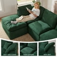 thumbnail image 5 of Mangodan 112" L shaped Cloud Sectional Boneless Couch,  Modular Sectional Sofa with Convertible Ottoman, No Assembly, Green, 5 of 9