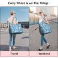 thumbnail image 5 of Light Blue Christmas Snowflake Pattern Travel Tote Bags for Women Carry On,Large Weekender Bags for Women Travel,Multi Functional Duffle Bag for Work,Shopping,Sports, 5 of 5