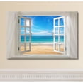 thumbnail image 3 of wall26 - Canvas Prints Wall Art - Glimpse into Clear Sea and Beach out of Open Window | Modern Wall Decor/Home Decoration Stretched Gallery Canvas Wrap Giclee Print &amp; Ready to Hang - 24" x 3, 3 of 5
