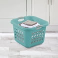 thumbnail image 5 of (2 pack) Sterilite 1.5 Bushel Ultra™ Square Laundry Basket Plastic Adult, Teal Splash, 5 of 7