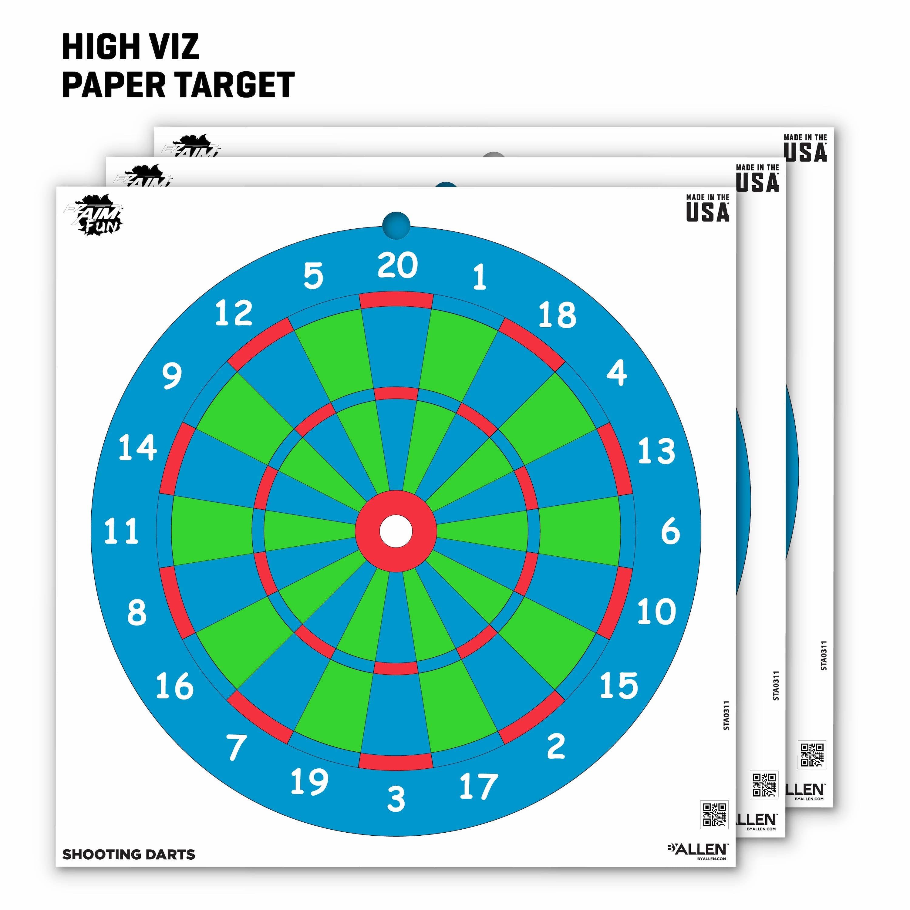 Ez Aim Fun Paper Shooting Targets, Plinking the Day Away, 12 In Square, 12-Pack, Multi-Color, 2 Pack
