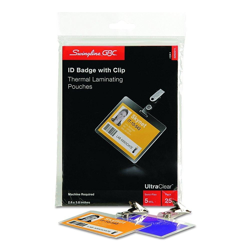 Swingline GBC UltraClear Thermal Laminating Pouches, Badge/ID Card Size