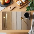 thumbnail image 2 of Brown Gradient Placemats Set&nbsp;of 1 Wood Grain Farmhouse Retro Striped Heat Insulation Washable Place Mats, Non-Slip Table Mats for Dining Table Party Kitchen Decor,13x19 Inch, 2 of 9