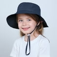 thumbnail image 5 of Toddler Beach Hat UPF 50+ Sun Protection Kids Sun Hat Camping Wide Brim Baby Hats with Mesh Liner Navy 6-12 Months, 5 of 8