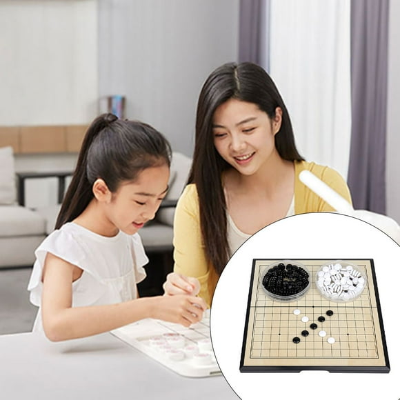 Children Foldable Go Game Pieces Board Set Camping Elders Portable Go Games Traveling Party Banquet Gobang Games Kit Early Learning Interactive Toy