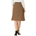 thumbnail image 3 of INSPIRE CHIC Women's Pleated Retro Midi High Waist Skirt Brown XS, 3 of 5