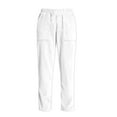 thumbnail image 4 of IWRICH Corduroy Pants for Women Elastic High Waist Pull on Straight Leg Slacks Casual Fall Trousers with Pockets White XL, 4 of 4