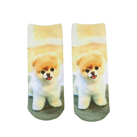 babydream1 3D Socks Women Men Socks Dogs Printed Harajuku Style Low Cut Ankle Socks