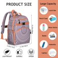 thumbnail image 3 of Energy Emotional Mandala Pattern School Backpack Lightweight Adjustable Straps Chest Buckle Spacious Durable Bookbag For Elementary Student, 3 of 6