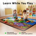 thumbnail image 7 of SAFECASTLE Dino Land Kids Educational Rug 4'4" x 5'6" – Dinosaur Alphabet & Numbers Learning Area Rug, Non-Slip Classroom Carpet for Playroom, Preschool, Nursery & Daycare, Durable Nylon Kids Rug, 7 of 7