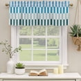 thumbnail image 3 of Colorful Stripe Valances for Windows, Decorative Rod Pocket Window Valance Curtains, Modern Teal Blue Green Vertical Striped Short Curtain Drapes for Kitchen/Living Room, 2 Panels, 60" W x 18" L, 3 of 8