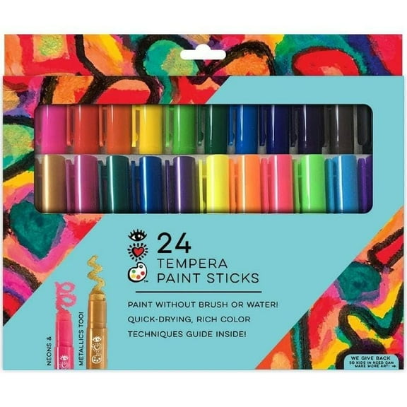 iHeartArt 24 Tempera Paint Sticks