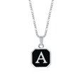 thumbnail image 1 of Collares con inicial de A-Z cuadrado para hombre, colgante geométrico de acero inoxidable con caja, Collar de cadena de cuerda, joyería de regalo, 1 of 4