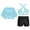 B Light Blue, variant on Raenseen Kids Girls 3 Pcs Sport Tracksuit Cross Back Tank Top with Shorts and Hooded Crop Top Set for A Lavender 8