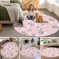 thumbnail image 5 of Easter Bunny Round Area Rug 3Ft Washable Small Circle Rugs for Kitchen Entryway, Spring Purple Flower Rustic Rabbit Pink Non-Slip Carpet Floor Mats Indoor Outdoor Carpet Runner Aesthetic Home Decor, 5 of 8